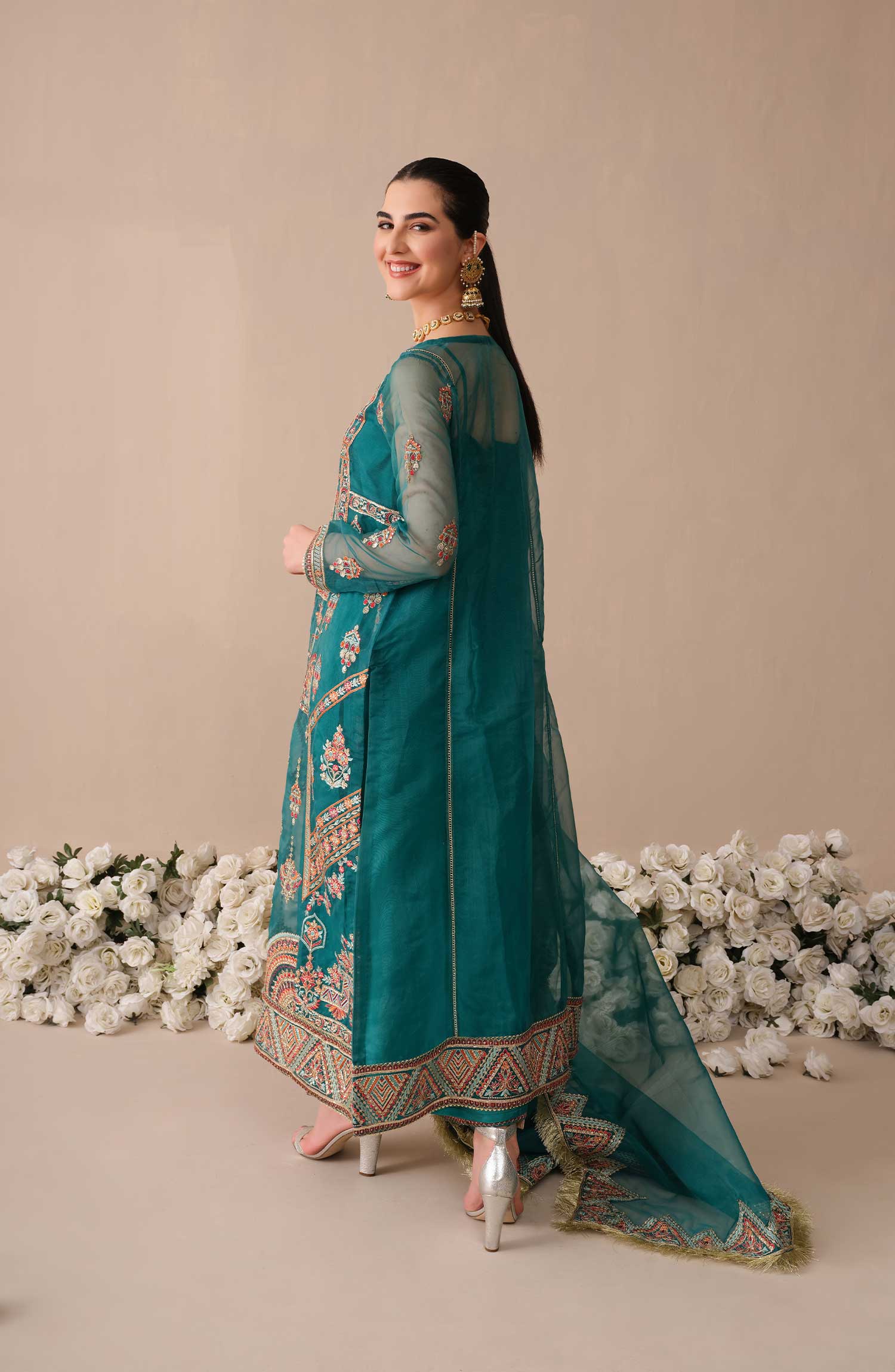 Emaan Adeel designer Eshaal Luxury Pakistani Organza Dress - db21445