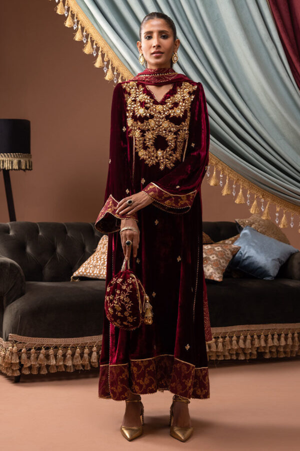 Golden Red Salwar Kameez Pakistani Wedding Dresses