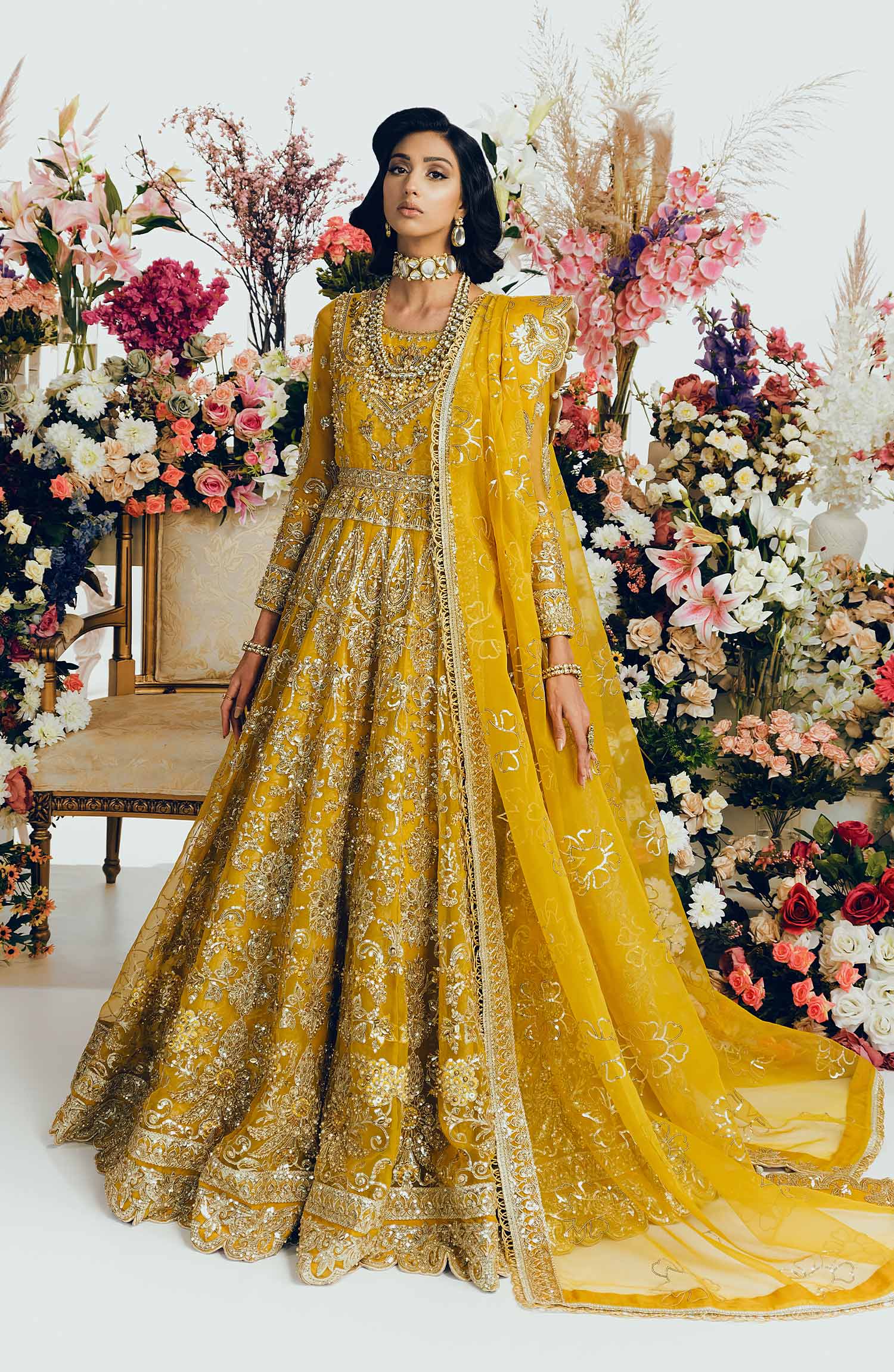 Bridal Gown with Dupatta, Women's Fashion, Dresses & Sets, Traditional &  Ethnic wear on Carousell