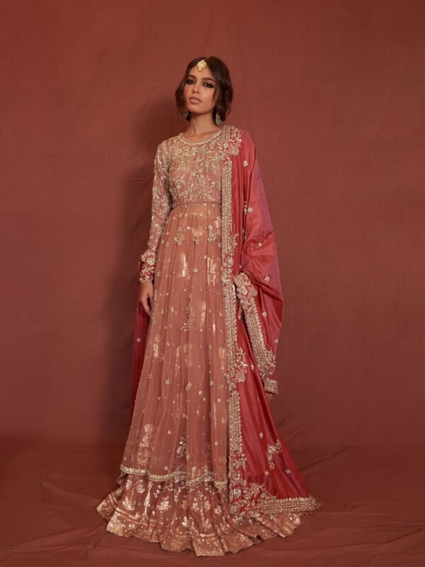 Peach Gharara Kameez for Pakistani Wedding Dresses