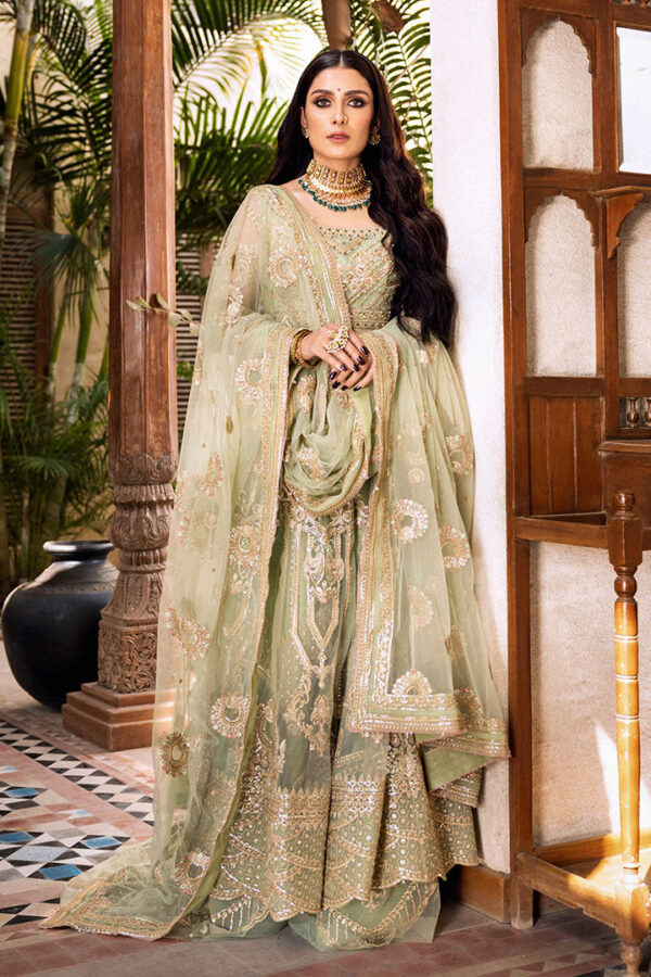 Royal Pakistani Wedding Frock Sharara and Dupatta Dress