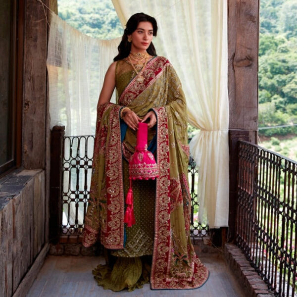 Sage Green Lehenga Shirt for Pakistani Wedding Dresses