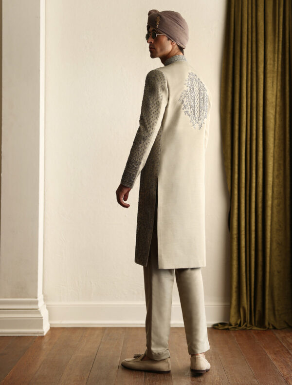 Royal Light Olive Hand Embroidered Pakistani Sherwani