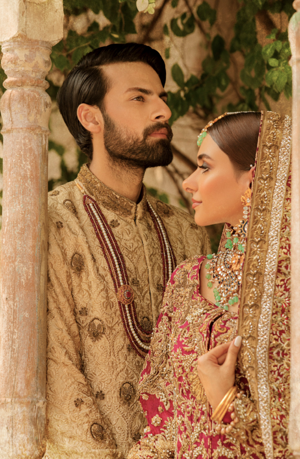 Traditionally Beige Pakistani Groom Sherwani